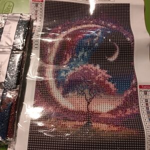 Colorful Diamond Painting Kit with Tree Of Life  and Moon Design 20x30